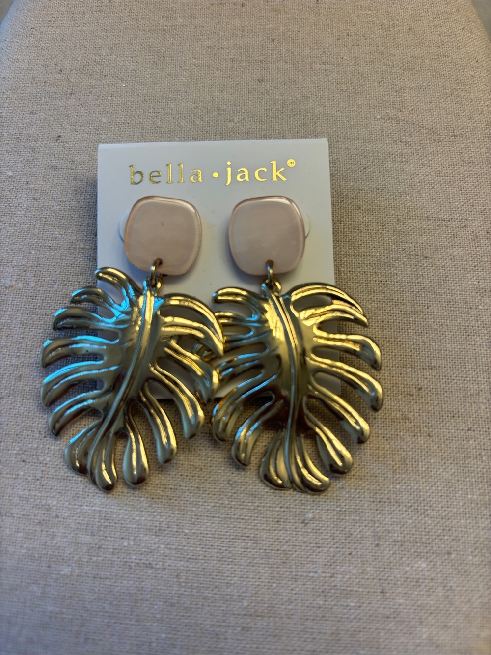 Gold Leaf Drop Pierced Earrings